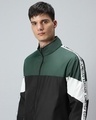 Shop Men's Green & Black Color Block Windcheater Jacket