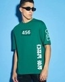 Shop Men's Green Contestants Graphic Printed Oversized T-shirt-Front