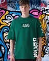 Shop Men's Green Contestants Graphic Printed Oversized T-shirt-Front