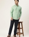 Shop Men's Green Cotton Shirt-Full