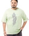 Shop Men's Green Create Good Stories Graphic Printed Oversized Plus Size T-shirt-Front