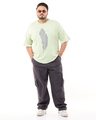 Shop Men's Green Create Good Stories Graphic Printed Oversized Plus Size T-shirt-Full