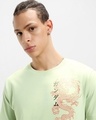 Shop Men's Green Cyber Samurai Graphic Printed T-shirt
