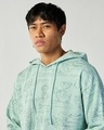 Shop Men's Green Donald Duck Graphic Printed Oversized Plus Size Hoodies