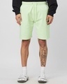 Shop Men's Green Embroidered Shorts-Front