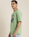 Shop Men's Green Exploring Graphic Printed Oversized T-shirt-Front