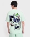 Shop Men's Green Fight The Joker Graphic Printed Oversized T-shirt-Front