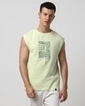 Shop Men's Green Find Your Path Graphic Printed Boxy Fit Vest-Front