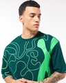 Shop Men's Green Flex Graphic Printed Oversized T-shirt