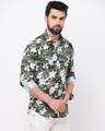 Shop Men's Green Floral Printed Slim Fit Shirt-Design