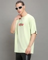 Shop Men's Fog Green Coconut Graphic Printed Oversized T-shirt-Full