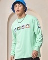 Shop Men's Green Friends Quotes Graphic Printed Oversized T-shirt-Front