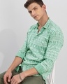 Shop Men's Green Gens Printed Slim Fit Shirt