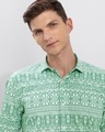 Shop Men's Green Gens Printed Slim Fit Shirt