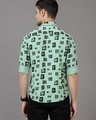 Shop Men's Green Geometric Printed Slim Fit Shirt-Design