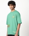 Shop Men's Granite Green Sip Slay Repeat Graphic Printed Oversized T-shirt-Full