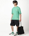 Shop Men's Granite Green Sip Slay Repeat Graphic Printed Oversized T-shirt