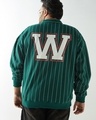 Shop Men's Green Typography Oversized Plus Size Sweatshirt-Front