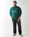 Shop Men's Green Typography Oversized Plus Size Sweatshirt-Full