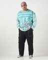 Shop Men's Green Graphic Printed Oversized Plus Size Sweatshirt-Full