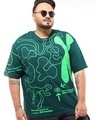 Shop Men's Green Awesome Graphic Printed Oversized Plus Size T-shirt-Front