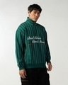 Shop Men's Green Typography Oversized Sweatshirt-Full