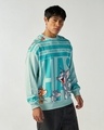 Shop Men's Green Graphic Printed Oversized Sweatshirt-Full