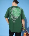 Shop Men's Green Graphic Printed Oversized T-shirt-Full