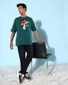 Shop Men's Green Graphic Printed Oversized T-shirt
