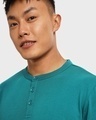 Shop Men's Green Henley T-shirt