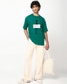 Shop Men's Green Humans Aren't Real Graphic Printed Oversized T-shirt