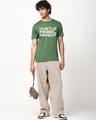 Shop Men's Green Hustle Rebel Repeat Typography T-shirt-Full
