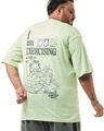 Shop Men's Green I Am Excercising Graphic Printed Oversized Plus Size T-shirt-Front