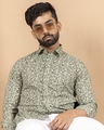 Shop Men's Green Jaipuri Printed Shirt-Front