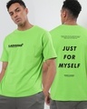 Shop Men's Green Lazystar Oversized T-shirt-Front