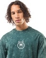 Shop Men's Green Loki Graphic Printed Oversized Acid Wash T-shirt