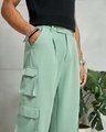 Shop Men's Green Loose Fit Cargo Korean Pants