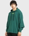 Shop Men's Green Lost Reality Typography Super Loose Fit Hoodie-Design