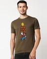 Shop Men's Green Mario Cotton T-shirt-Front