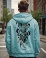 Shop Men's Green Monkey King Graphic Printed Oversized Hoodies-Front