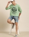 Shop Men's Green Motorcycle Typography Oversized T-shirt-Full