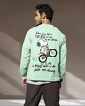 Shop Men's Green Move On Graphic Printed Oversized T-shirt-Front