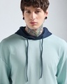 Shop Men's Green & Navy Blue Oversized Hoodies