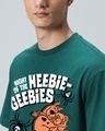 Shop Men's Green Night of the Heebies Graphic Printed Oversized T-shirt