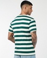 Shop Men's Green & Off White Striped T-shirt-Design