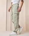 Shop Men's Green Oversized Cargo Jogger Pants-Full