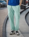 Shop Men's Green Oversized Cargo Joggers-Front