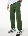 Shop Men's Green Oversized Cargo Parachute Pants-Front