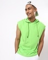Shop Men's Green Oversized Hoodie Vest-Front