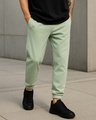 Shop Men's Green Oversized Joggers-Front